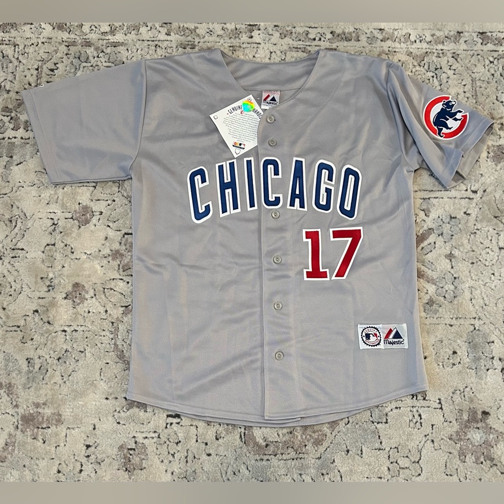 Majestic Authentic Chicago Cubs Mark Grace #17 Gray Baseball Jersey Men’s Sz: L - Picture 1 of 7